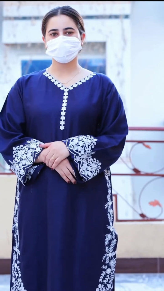 Blue Elegant Embroidery 2/pcs