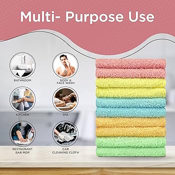TERRY WASH CLOTH 12 PCS COMBO