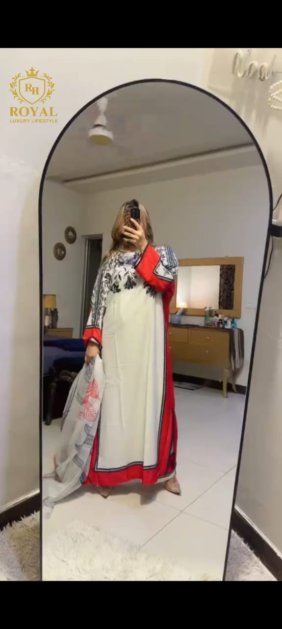 Long Printed Lawn 3/pcs suit